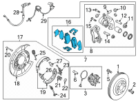 OEM 2016 Kia K900 Pad Kit-Rear Disc Brake Diagram - 583023MA30