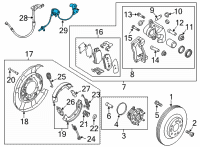 OEM Hyundai Genesis Sensor Assembly-Wheel Speed, RH Diagram - 59930-B1000