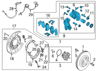 OEM 2014 Hyundai Genesis Brake Assembly-Rear Wheel, LH Diagram - 58210-3M300