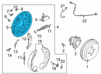 OEM 2021 Nissan Kicks Plate Assy-Back, Rear Brake Rh Diagram - 44020-5RB0B