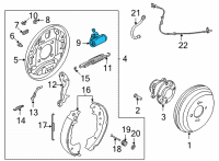 OEM 2021 Nissan Kicks Cylinder Rear Wheel Diagram - 44100-5RB0B