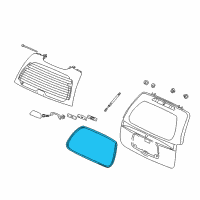 OEM 2002 GMC Envoy Weatherstrip Asm-Lift Gate Window Diagram - 25830971