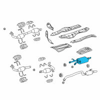 OEM 2011 Toyota Sequoia Muffler & Pipe Diagram - 17420-0S040