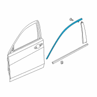 OEM 2019 Acura TLX Molding, Front Right Dr Sash Diagram - 72425-TZ3-A31