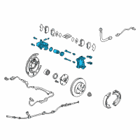 OEM 2011 Honda Ridgeline Caliper Sub-Assembly, Left Rear Diagram - 43019-SJC-A00