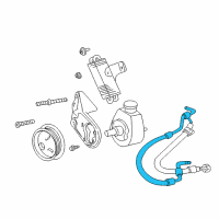 OEM 1992 Dodge Dakota Line-Power Steering Pressure Diagram - 52037618