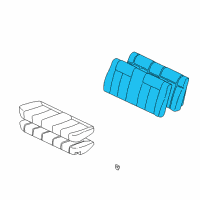 OEM Toyota Solara Cushion Assembly, Rear Seat Diagram - 71460-AA180-A0