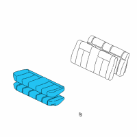 OEM Toyota Solara Cushion Assembly, Rear Seat Diagram - 71460-AA180-B0