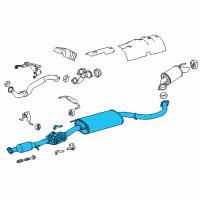OEM 2014 Toyota Highlander Muffler & Pipe Diagram - 17420-0P372