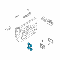 OEM 2002 Nissan Quest Switch Assy-Power Window Diagram - 25561-7B111