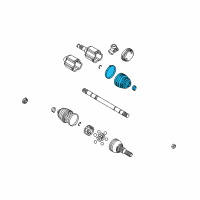 OEM Cadillac DeVille Boot Kit, Front Wheel Drive Shaft Tri-Pot Joint Diagram - 89060343