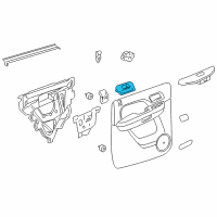 OEM 2012 GMC Sierra 2500 HD Handle Asm-Rear Side Door Inside *Titanium Diagram - 22855637