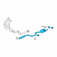 OEM 2008 Chevrolet Impala Exhaust Muffler Assembly (W/ Exhaust Pipe & Tail Pipe) Diagram - 20963869