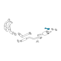 OEM 2008 Chevrolet Impala Bracket-Exhaust Muffler Rear Hanger Diagram - 10352560