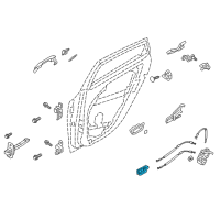 OEM 2014 Hyundai Elantra GT Interior Door Handle Assembly, Right Diagram - 82620-A5010-SDH