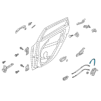 OEM Hyundai Elantra GT Door Handle Cable Assembly, Rear, Exterior Diagram - 81481-A5000