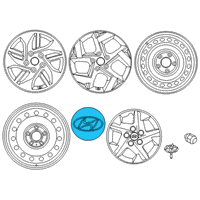 OEM Hyundai Venue Wheel Hub Cap Assembly Diagram - 52960-K2200