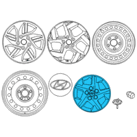OEM Hyundai Venue Wheel Hub Cap Assembly Diagram - 52970-K2000