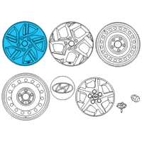 OEM Hyundai Venue Aluminium Wheel Assembly Diagram - 52910-K2100