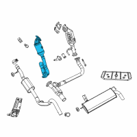 OEM 2018 Jeep Wrangler JK Catalytic Converter Left Diagram - 68085148AH