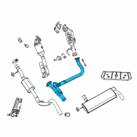OEM 2018 Jeep Wrangler JK Exhaust Pipe And Converter Diagram - 68085142AD