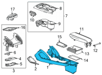 OEM 2022 Chevrolet Trailblazer Console Panel Diagram - 42733176