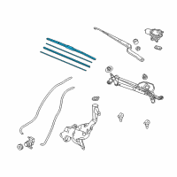 OEM 2016 Acura RDX Windshield Wiper Blade (650MM) (LH)(Driver Side) Diagram - 76620-TX4-A02