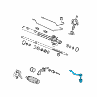 OEM Acura End, Passenger Side Tie Rod Diagram - 53540-SDA-A01