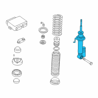 OEM 2001 BMW 750iL Rear Air Suspension Shock Diagram - 37-12-1-091-571