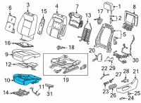 OEM 2022 Chevrolet Suburban Seat Cushion Pad Diagram - 84813601