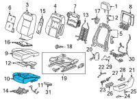 OEM GMC Yukon XL Seat Cushion Pad Diagram - 84813601