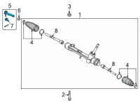 OEM Toyota Corolla Cross Outer Tie Rod Diagram - 45047-09430