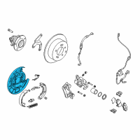 OEM 2012 Kia Soul Rear Brake Back Plate Assembly, Left Diagram - 582512K500