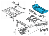 OEM 2021 Toyota Sienna Rear Floor Pan Diagram - 58301-08901