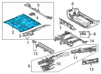 OEM 2022 Toyota Sienna Floor Pan Diagram - 58114-08030