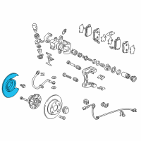 OEM 2016 Honda CR-Z Splash Guard, Right Rear Brake Diagram - 43253-SZT-000