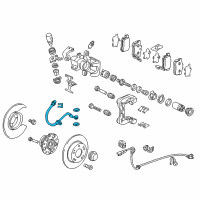 OEM 2011 Honda CR-Z Hose Set, Right Rear Brake Diagram - 01466-TM8-G00