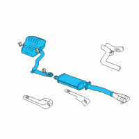 OEM 2009 Dodge Charger Exhaust Muffler And Resonator Diagram - 4578376AF