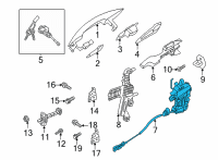 OEM 2022 Hyundai Elantra Latch Assembly-Front Door, LH Diagram - 81310-AB000