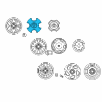 OEM 2000 Toyota Corolla Wheel Hub Ornament Sub-Assembly Diagram - 42603-02070