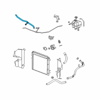 OEM 2008 Cadillac SRX Radiator Surge Tank Outlet Hose Diagram - 19130405