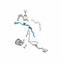 OEM 2007 Pontiac Vibe Hose, P/S Gear Outlet & P/S Fluid Reservoir Inlet Diagram - 88971033