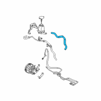 OEM 2004 Pontiac Vibe Hose, P/S Fluid Reservoir Outlet Diagram - 88971032