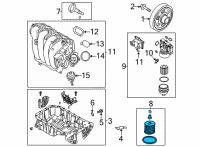 OEM Hyundai Oil Filter Diagram - 26350-2J000