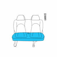 OEM 2007 Chrysler Town & Country Rear Seat Three Passenger Cushion Diagram - ZA491D5AA
