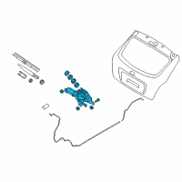 OEM 2009 Hyundai Accent Rear Wiper Motor & Linkage Assembly Diagram - 98700-1E000