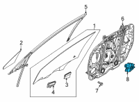 OEM 2022 Hyundai Sonata Motor Assembly-Front Power WDW, RH Diagram - 82460-L1010