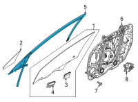 OEM 2020 Hyundai Sonata Run-FR Dr WDO Glass RH Diagram - 82541-L1001