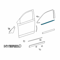 OEM Toyota Highlander Belt Molding Diagram - 75720-0E070