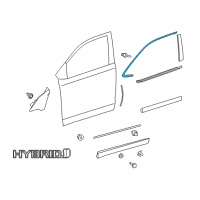 OEM 2016 Toyota Highlander Frame Molding Diagram - 75753-0E020